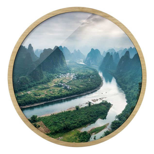Indrammede plakater landskaber View Of Li River And Valley
