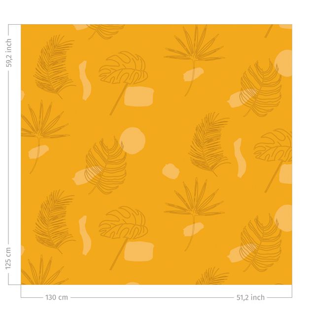 køkken dekorationer Tropical Leaf Pattern - Warm Yellow
