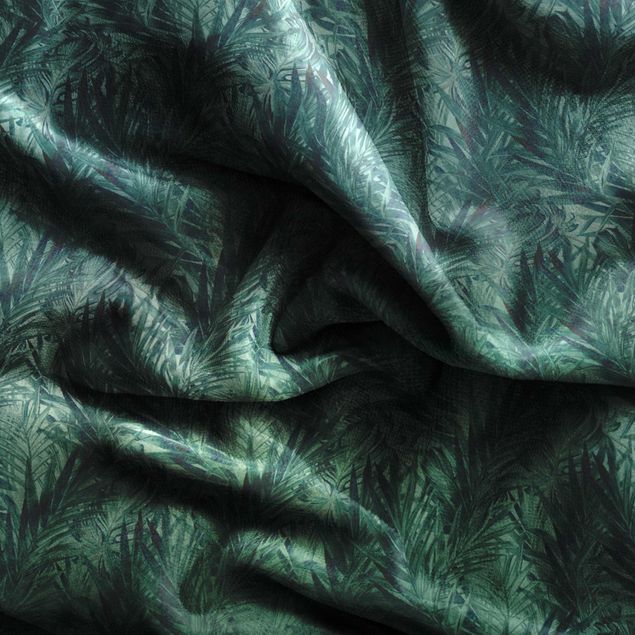 vindue gardiner Tropical Palm Leaves With Gradient Turquoise