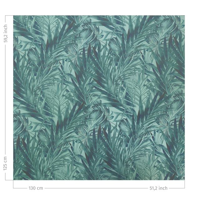 gardiner på mål Tropical Palm Leaves With Gradient Turquoise