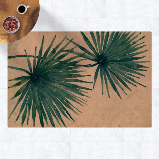 Moderne tæpper Tropical Palm Leaves Close-up