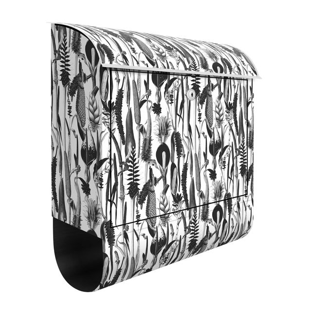 Postkasser blomster Tropical Luxury Pattern Black And White