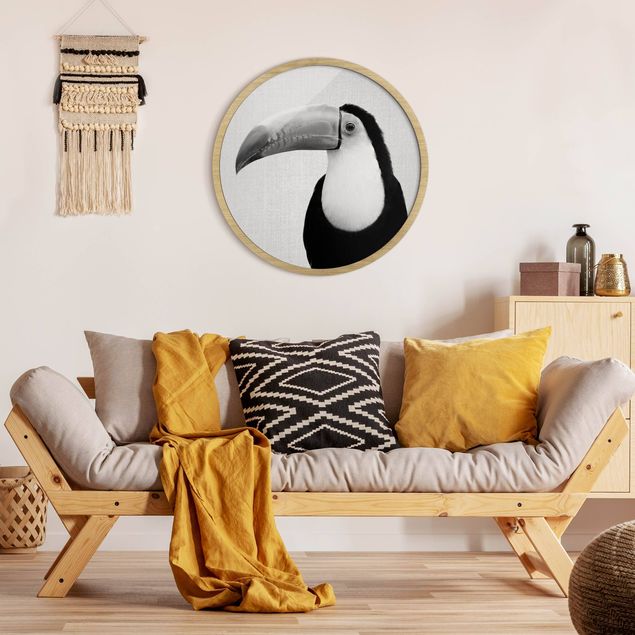 Indrammede plakater dyr Toucan Torben Black And White