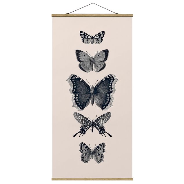Billeder dyr Ink Butterflies On Beige Backdrop