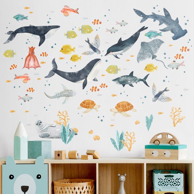 Wallstickers fisk Underwater world with fishes