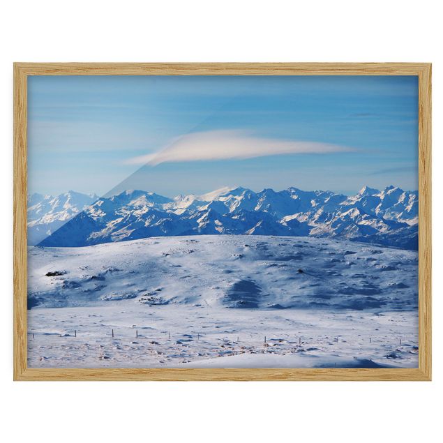 Indrammede plakater landskaber Snowy Mountain Landscape