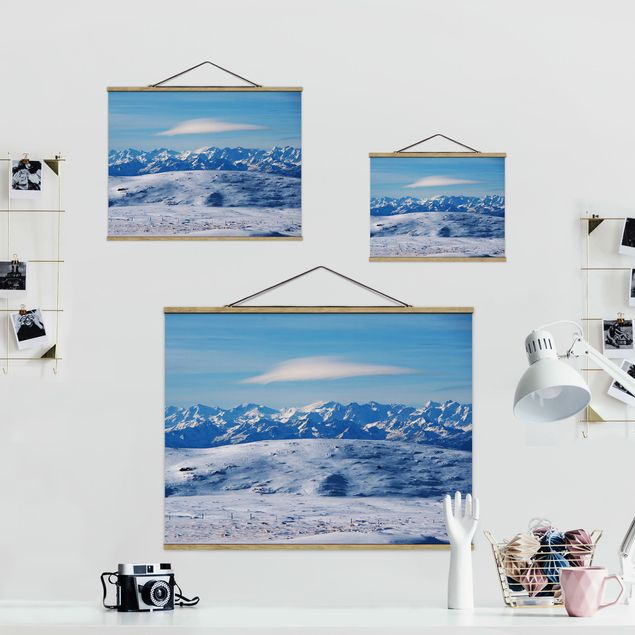 Billeder blå Snowy Mountain Landscape