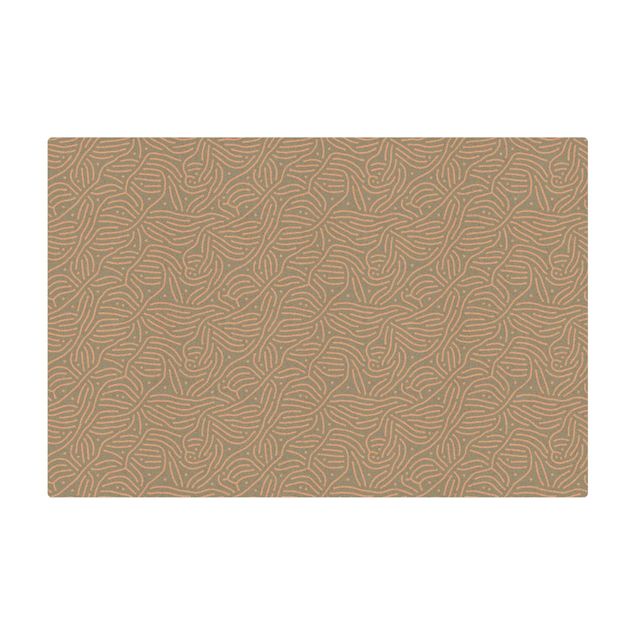 Kork-Teppich - Verspieltes Muster mit Linien und Punkten in Hellblau - Querformat 3:2