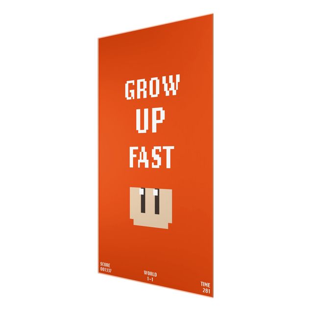 Glas magnettavla Video Game Grow Up Fast In Red