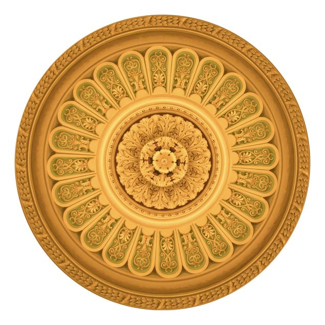 Fototapet guld og sølv Victorian Ornamentation In Circle
