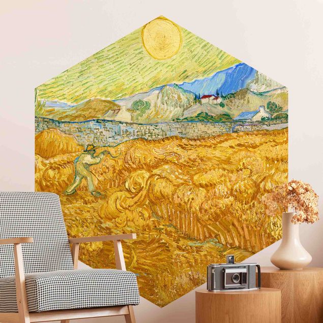 Kunst stilarter impressionisme Vincent Van Gogh - Wheatfield With Reaper