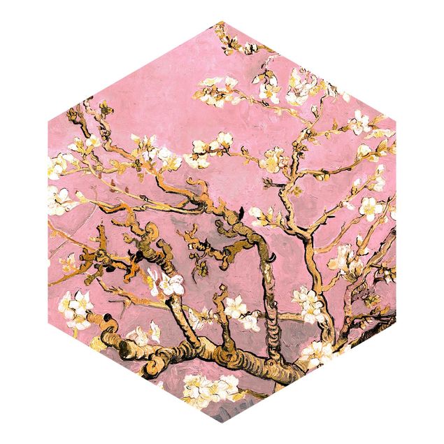 Tapet blomster Vincent Van Gogh - Almond Blossom In Antique Pink