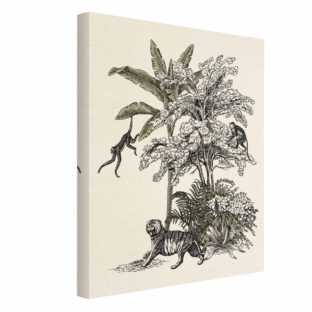Billeder blomster Vintage Illustration - Climbing Monkeys