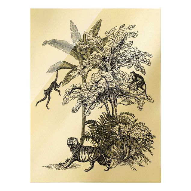 Billeder blomster Vintage Illustration - Climbing Monkeys