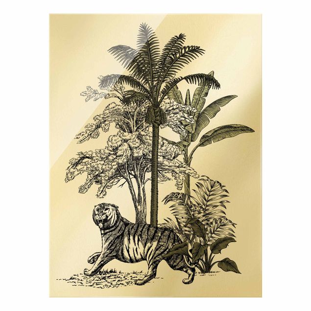 Billeder blomster Vintage Illustration - Proud Tiger