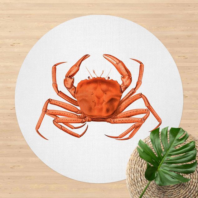 Udendørs tæpper Vintage Illustration Red Crab