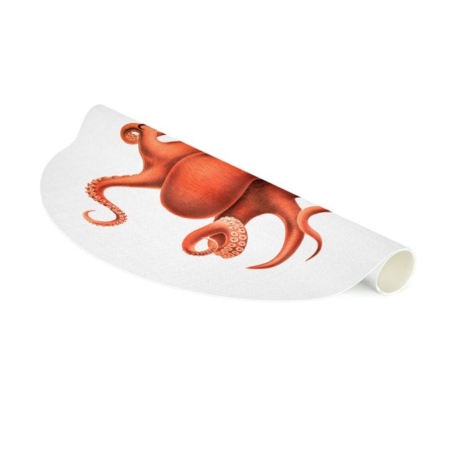 Tæpper natur Vintage Illustration Red Octopus