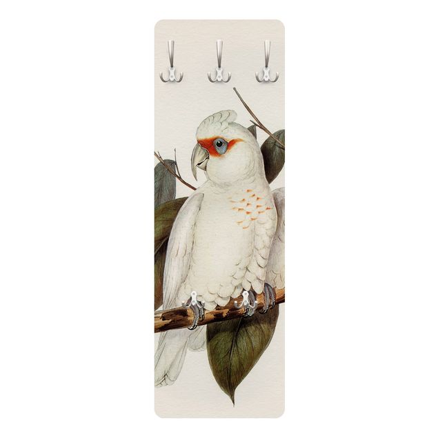 Knagerækker hvid Vintage Illustration White Cockatoo