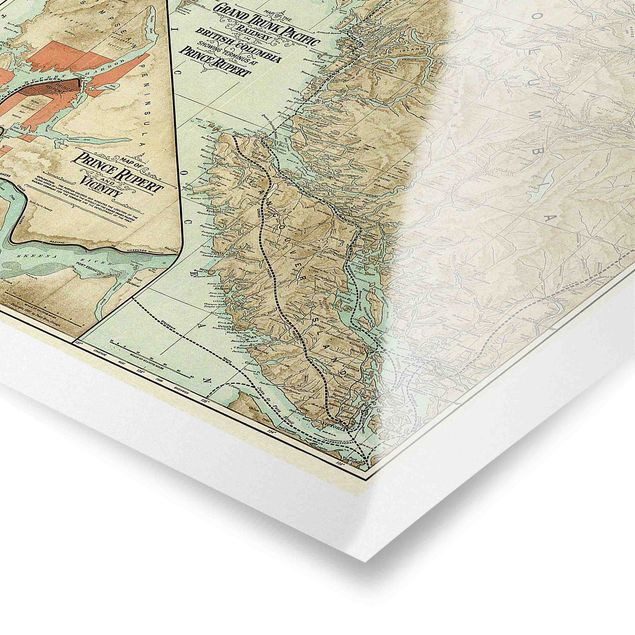 Billeder Andrea Haase Vintage Map British Columbia