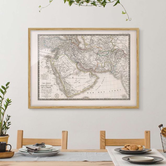 køkken dekorationer Vintage Map In The Middle East
