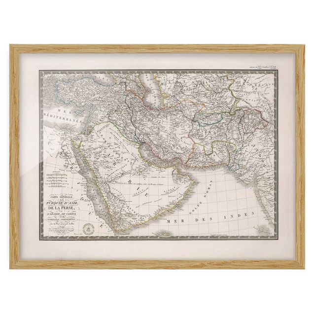 Indrammede plakater vintage Vintage Map In The Middle East