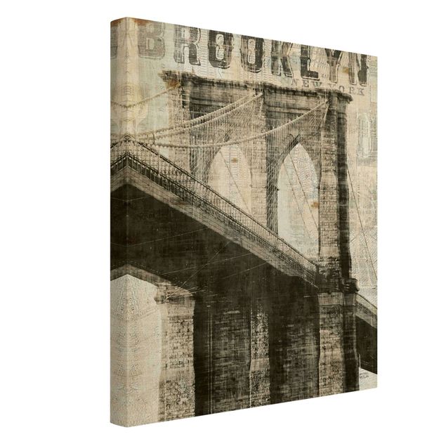 Billeder arkitektur og skyline Vintage NY Brooklyn Bridge