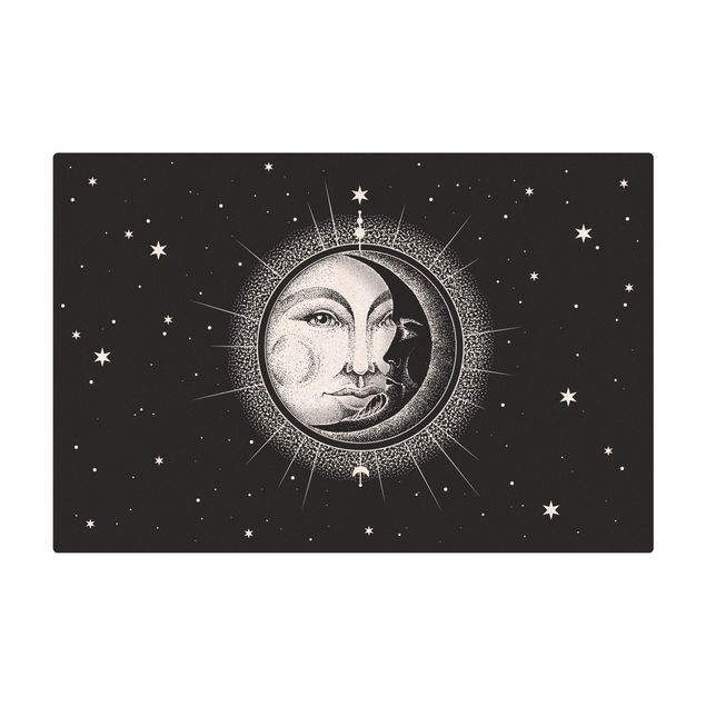 Tæpper Vintage Sun And Moon Illustration