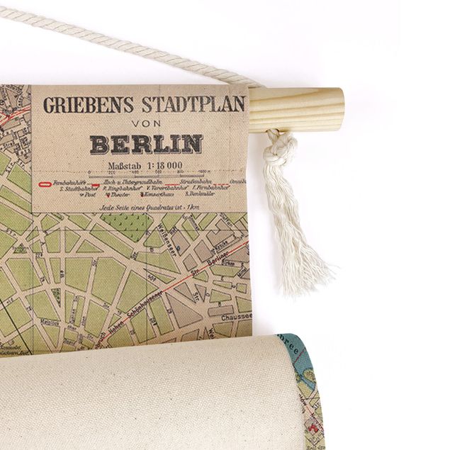 Vægtæppe XXL Vintage Map Of Berlin