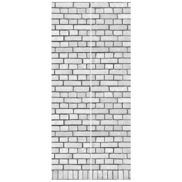 Dørtapet 3D Brick Wallpaper White London