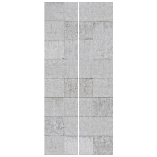 Dørtapet 3D Concrete Brick Look Grey