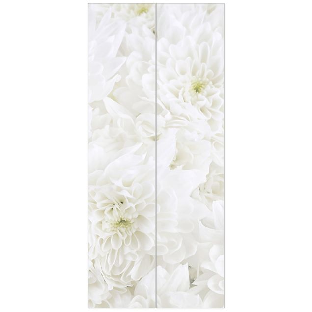 Moderne tapet Dahlias Sea Of Flowers White