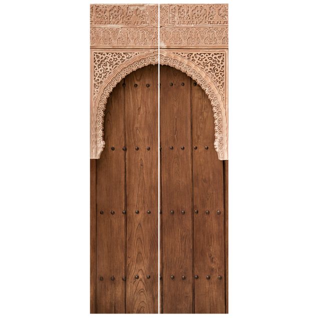 Tapet trælook Wooden Gate From The Alhambra Palace