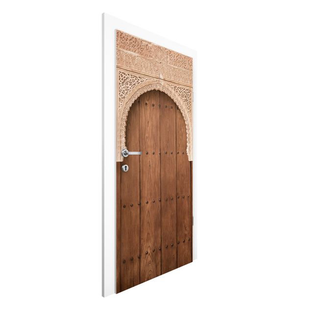Dørtapet trælook Wooden Gate From The Alhambra Palace
