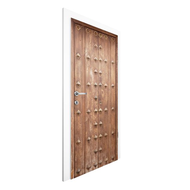 Dørtapet trælook Rustic Spanish Wooden Door