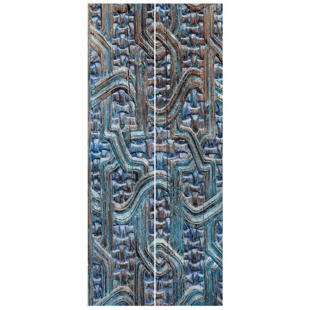 Moderne tapet Door With Moroccan Carving