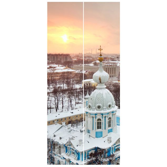 Fototapet arkitektur og skyline Winter In St. Petersburg