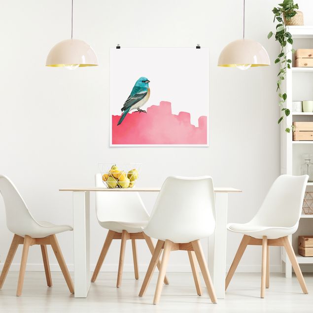 Billeder moderne Bird On Pink Backdrop