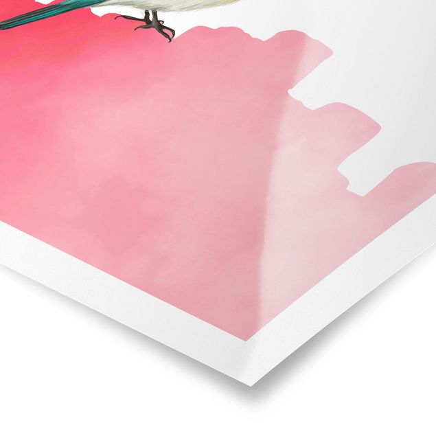 Plakater Bird On Pink Backdrop