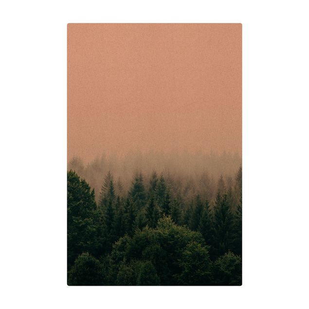 stort tæppe Foggy Forest Twilight