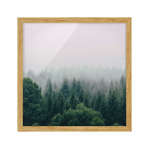 Indrammede plakater landskaber Foggy Forest Twilight
