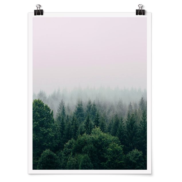Plakater landskaber Foggy Forest Twilight