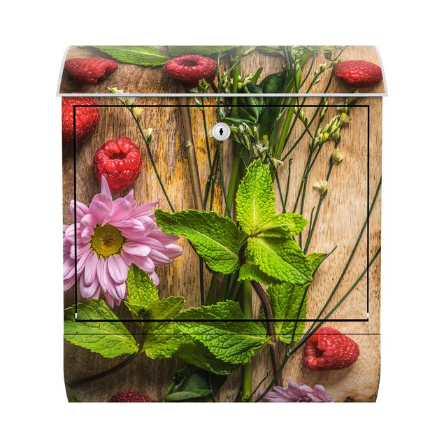 Postkasser blomster Flowers Raspberries Mint