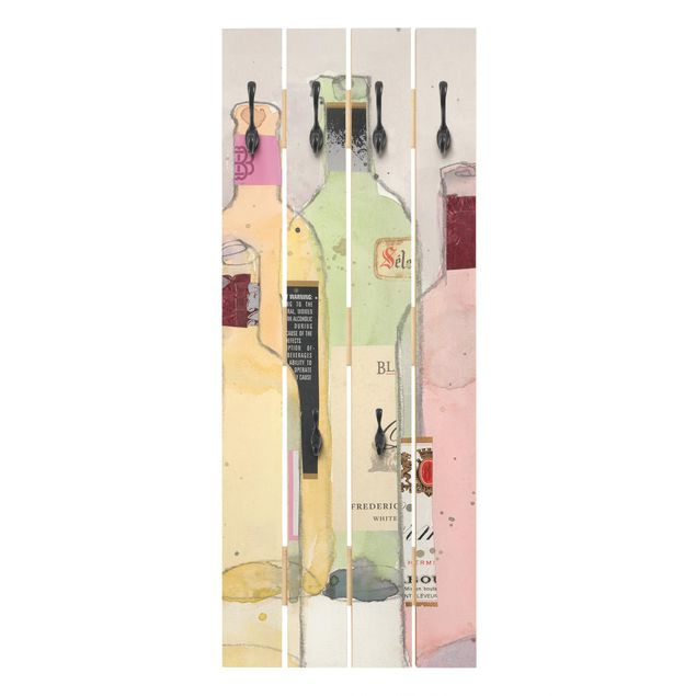 Knagerækker beige Wine Bottles In Watercolour I