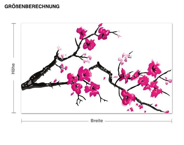Wallstickers blomster Cherry Blossom Twig Pink
