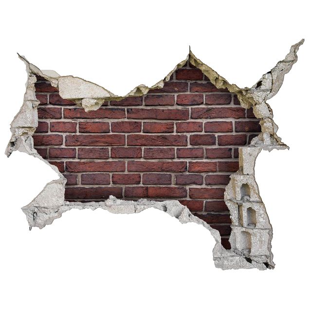 Wallstickers 3D Brick Wall Red