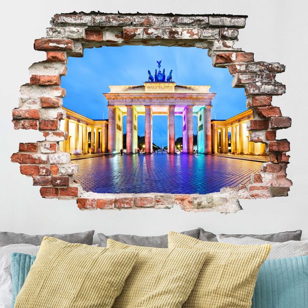 Wallstickers metropolises Illuminated Brandenburg Gate