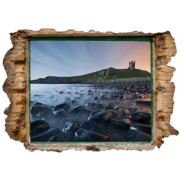 Wallstickers 3D Sunrise With Fog At Dunstanburgh Castle