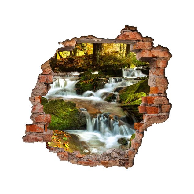 Wallstickers Waterfall Autumnal Forest