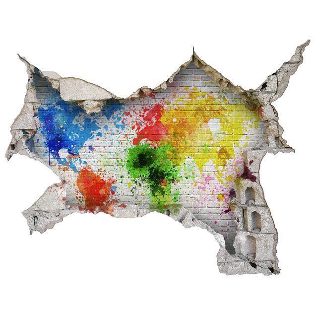 Wallstickers verdenskort White Brick Wall World Map
