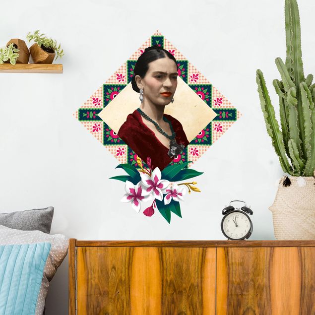 Wallstickers Planter Frida Kahlo - Flowers And Geometry